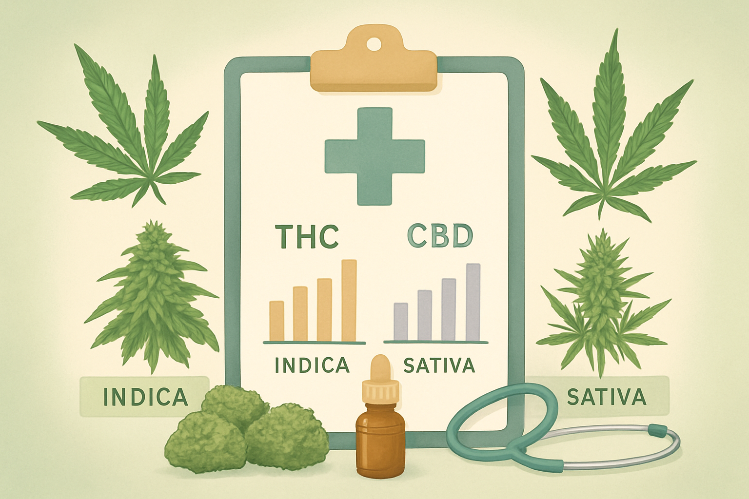 Verschiedene medizinische Cannabis-Sorten mit unterschiedlichen THC- und CBD-Gehalten in deutschen Apotheken